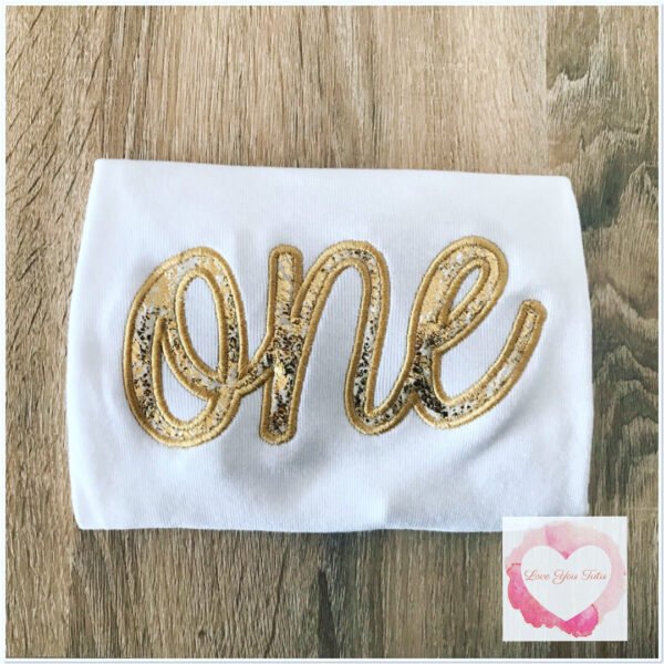 Embroidered one gold leaf design