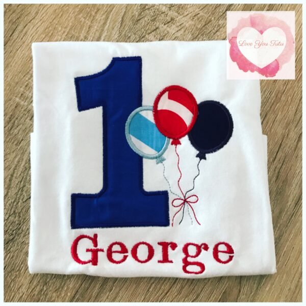 Embroidered balloon birthday design - Image 4