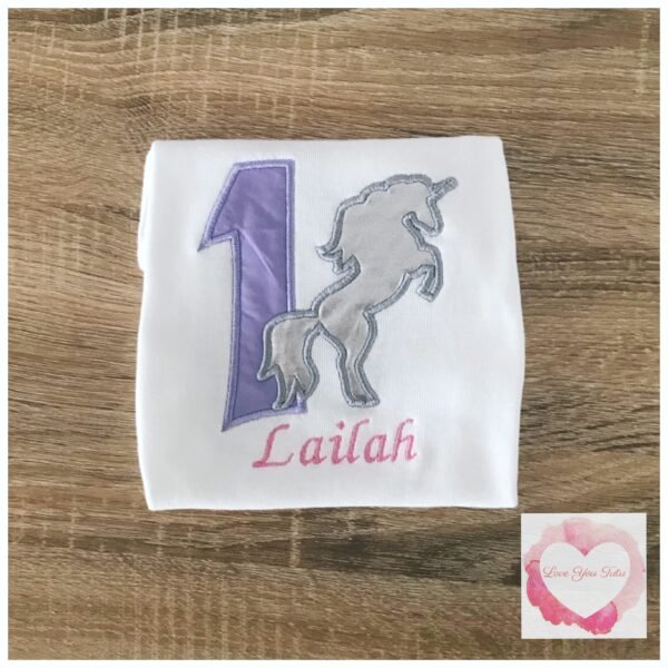 Embroidered unicorn silhouette design