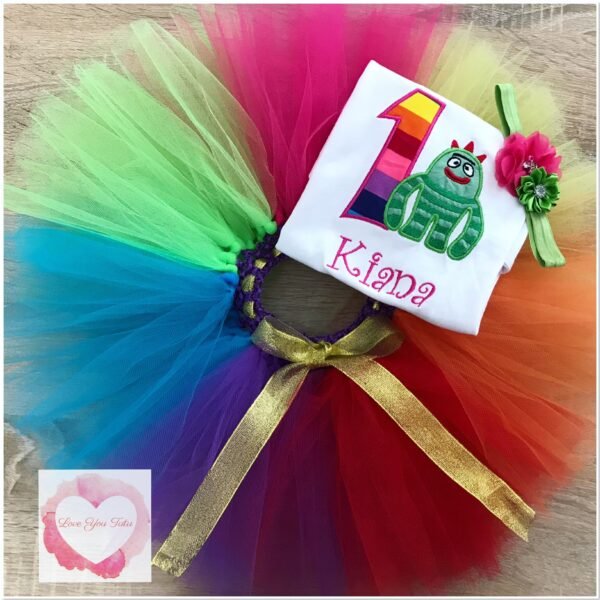Embroidered Yo Gabba Gabba tutu set