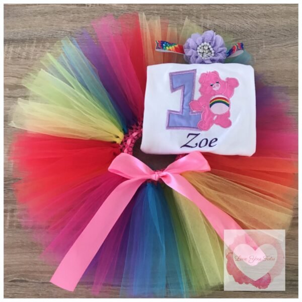 Embroidered bear tutu set