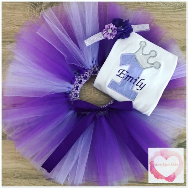 Embroidered princess numbered tutu set - Image 4