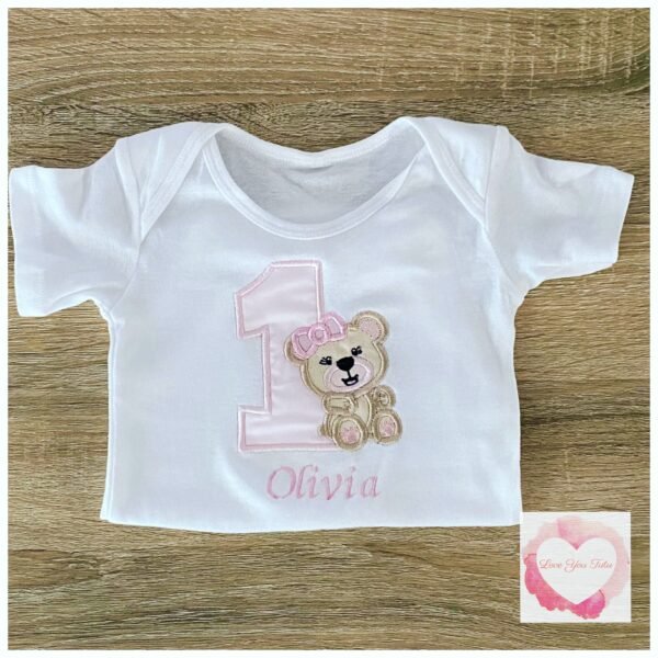 Embroidered Pastel teddy bear design