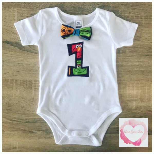 Embroidered  Sesame Street bow tie design
