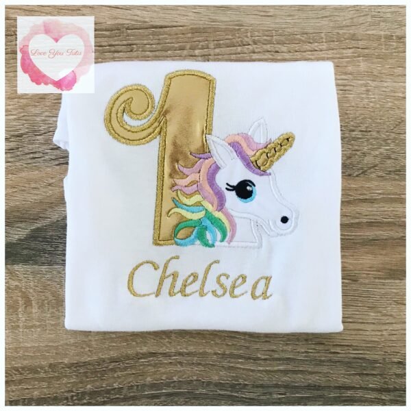 Embroidered pastel unicorn design