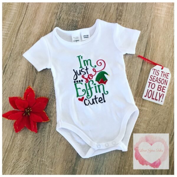 Embroidered Christmas just so elfin design