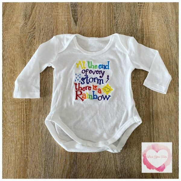 Embroidered rainbow design