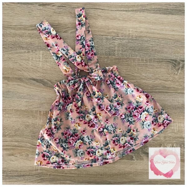 Floral paperbag suspender skirt- size 5-6 -ready to ship - Image 2