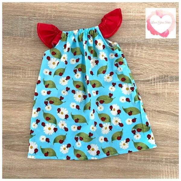 Ladybug flutter sleeve dress size 1- ready to ship