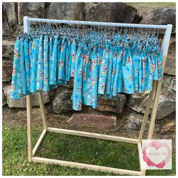 Blue dog Christmas unisex shorts size 00 - ready to ship - Image 2
