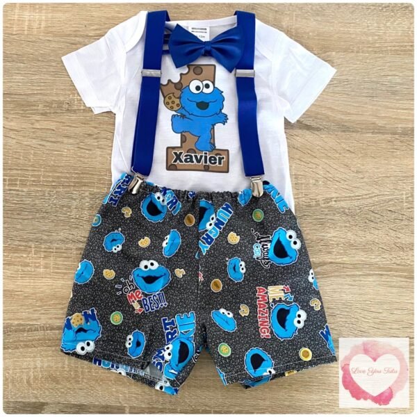 Blue Monster shorts 3 piece set