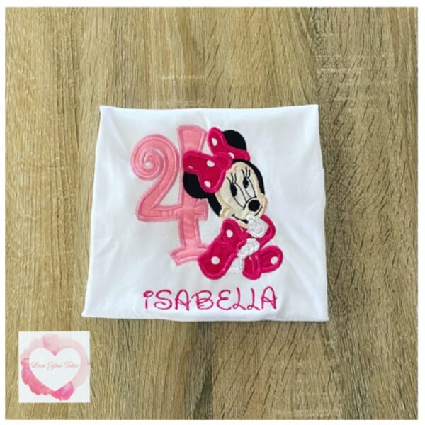 Embroidered Mouse-girl (pink) design - Image 3