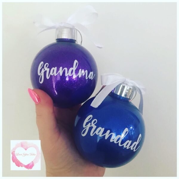 Personalised glitter Baubles