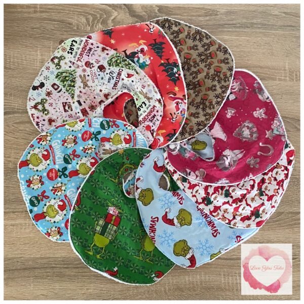Christmas traditional bibs -ready to ship