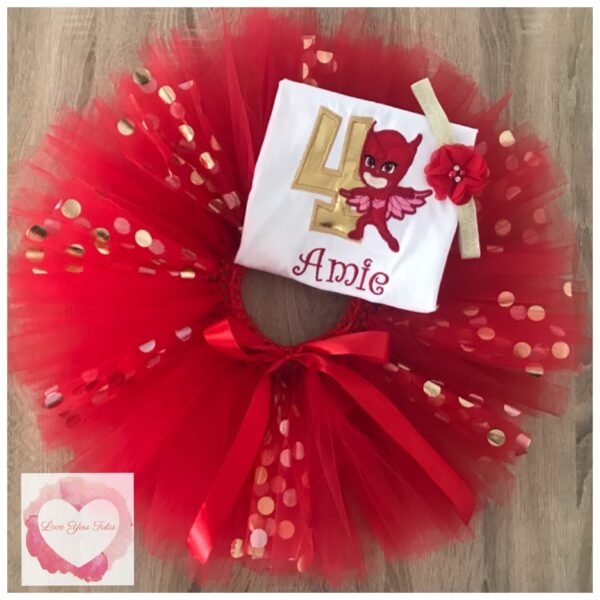 Embroidered Owl tutu set