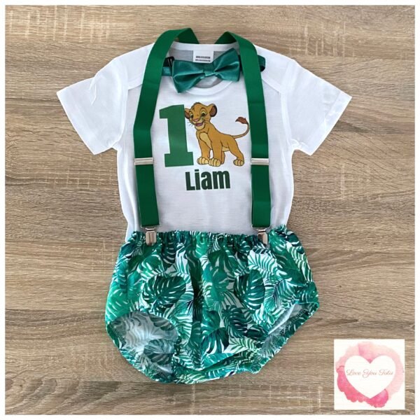 Lion jungle 1st Birthday 3 piece set