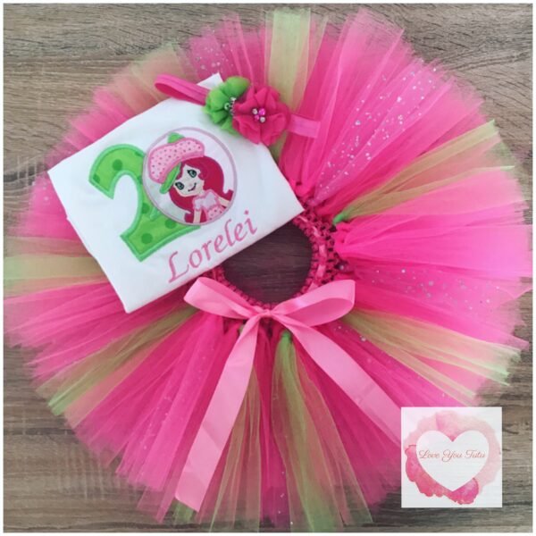 Embroidered Strawberry tutu set - Image 2