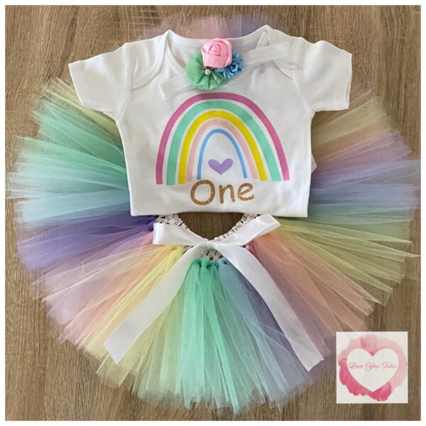 Rainbow pastel one tutu set