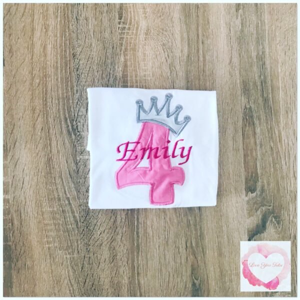 Embroidered Princess numbered crown design - Image 2