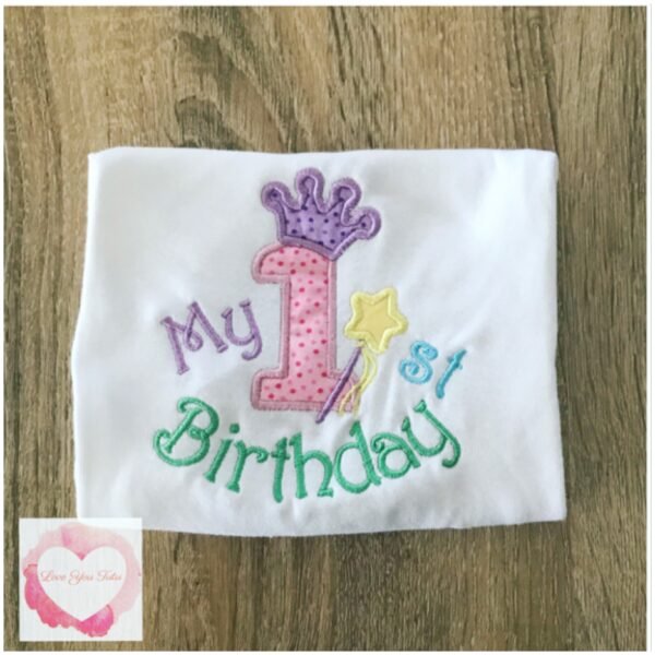 Embroidered My pastel 1st birthday design