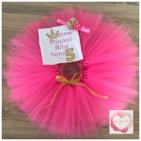 Embroidered personalised princess tutu set