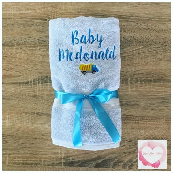 Embroidered personalised towel with picture - Image 9