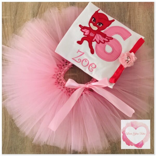 Embroidered Owl tutu set