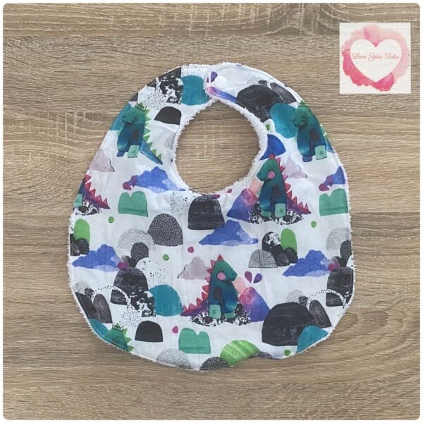 Glitter dinosaur bib -ready to ship