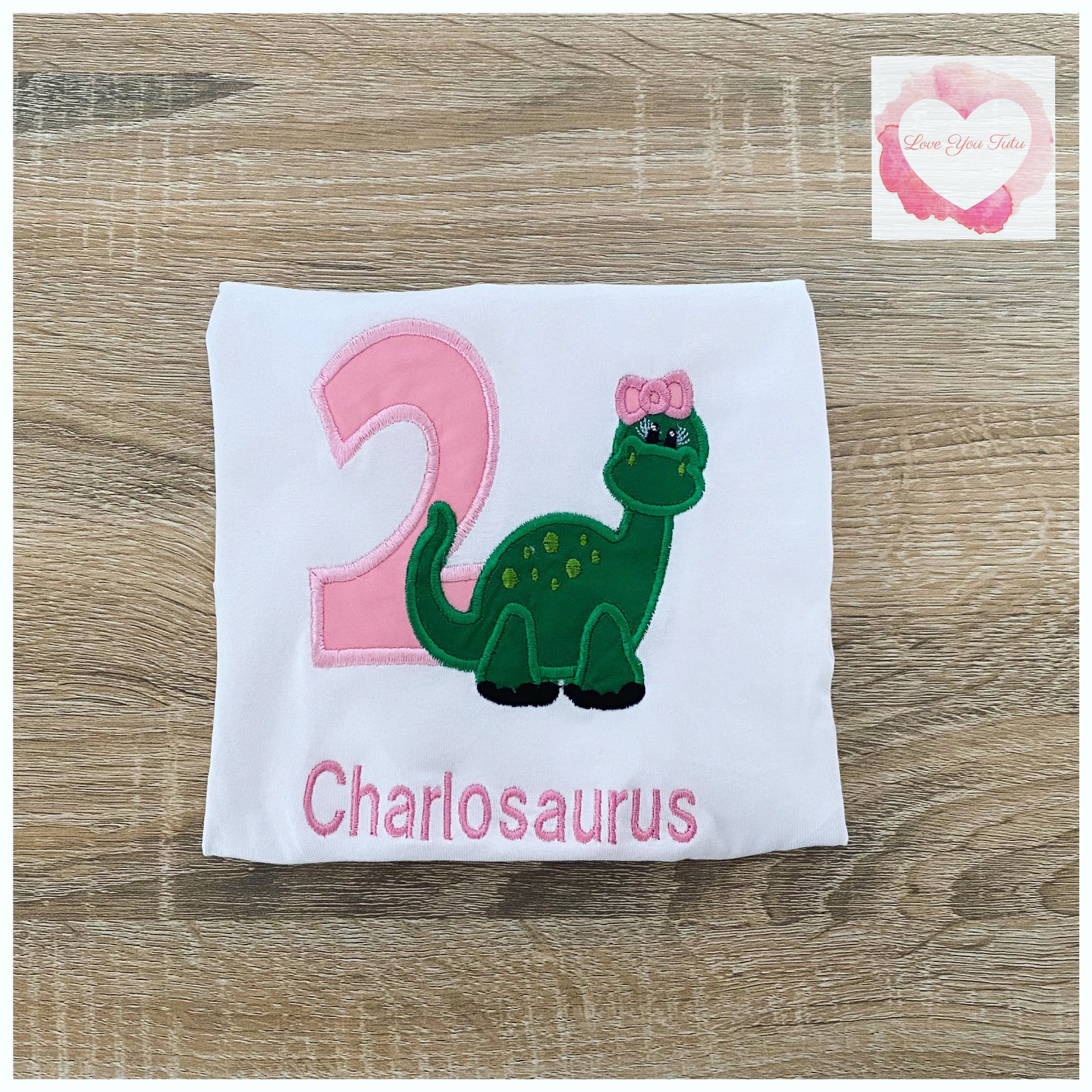 Embroidered dinosaur design