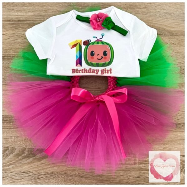 Melon 1st birthday tutu set size 1 - ready to ship
