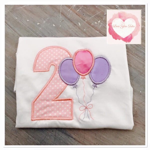 Embroidered balloon birthday design - Image 5