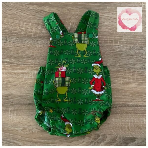 The Grinch romper size 3-6 mths -ready to ship