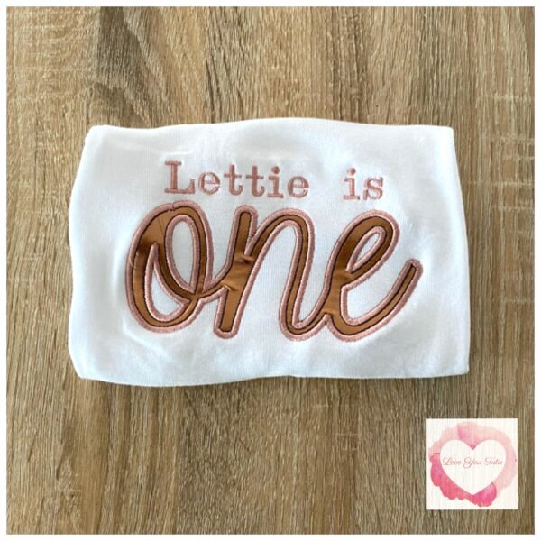 Embroidered one rose gold design