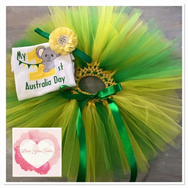 Embroidered My 1st Australia Day tutu set