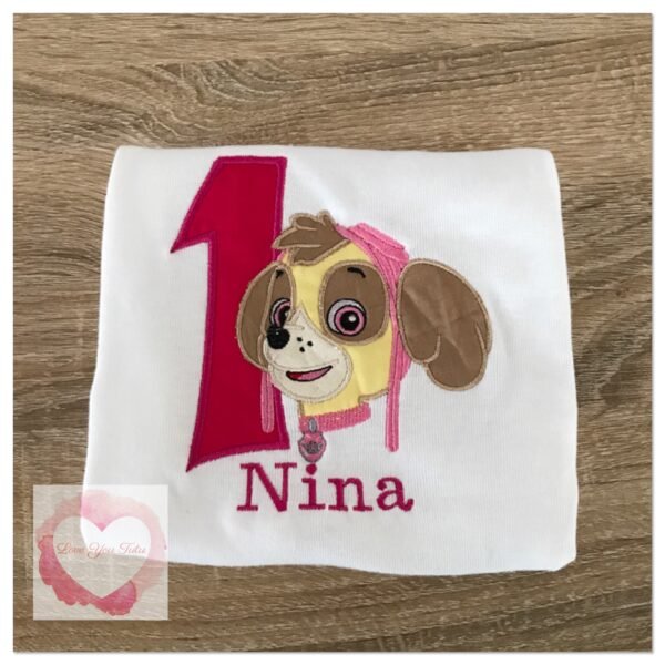 Embroidered Girl dog design - Image 2