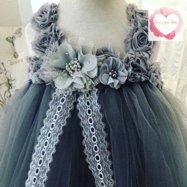 Grey 3/4 length Tutu dress - Image 2