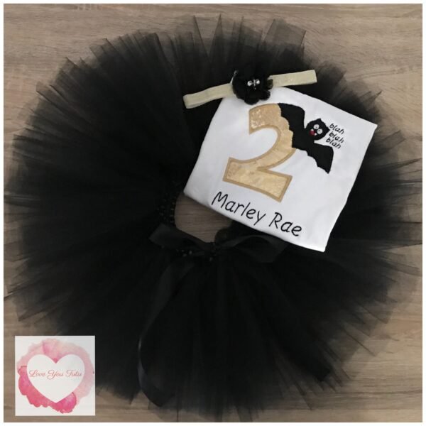 Embroidered Bat tutu set