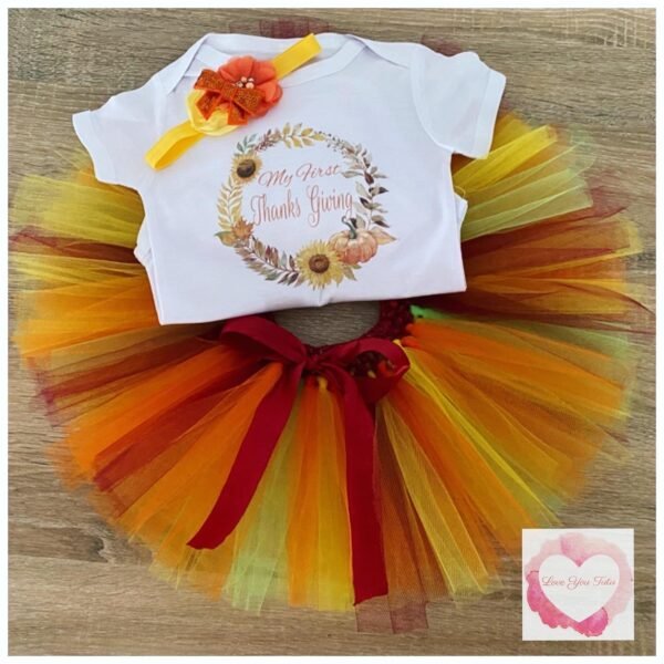 Printed thanks giving tutu set