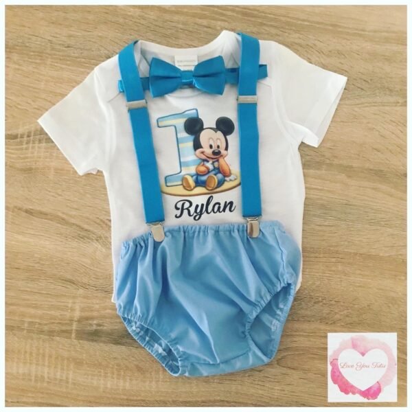 Mouse-boy printed 3 piece set