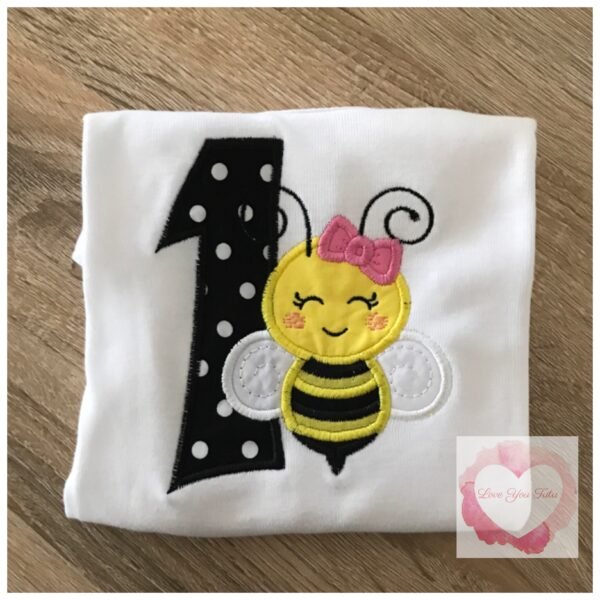 Embroidered bumble bee design