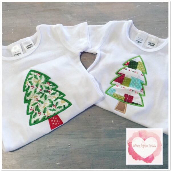 Embroidered Christmas tree appliqué design - Image 2