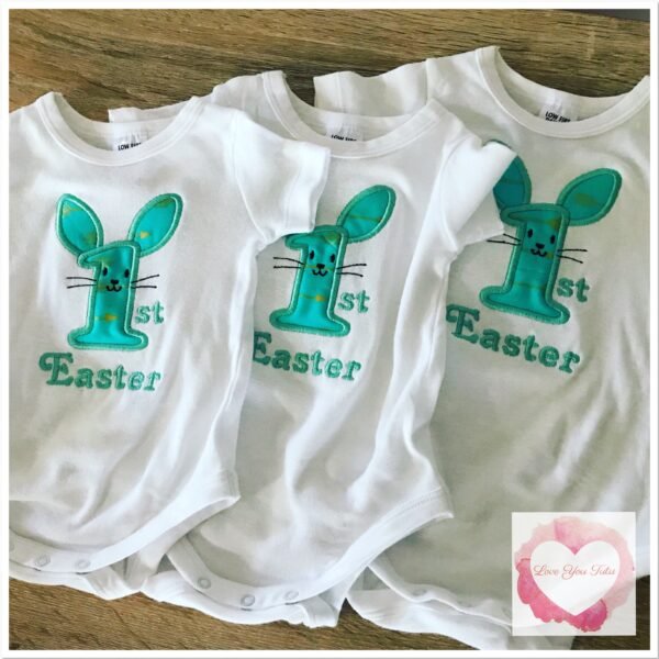 Embroidered 1st Easter dark mint design