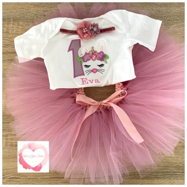 Embroidered Bunny tutu set - Image 2