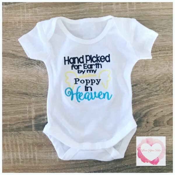 Embroidered hand picked from heaven design