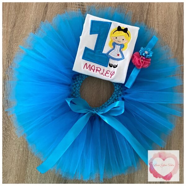 Wonderland turquoise tutu set