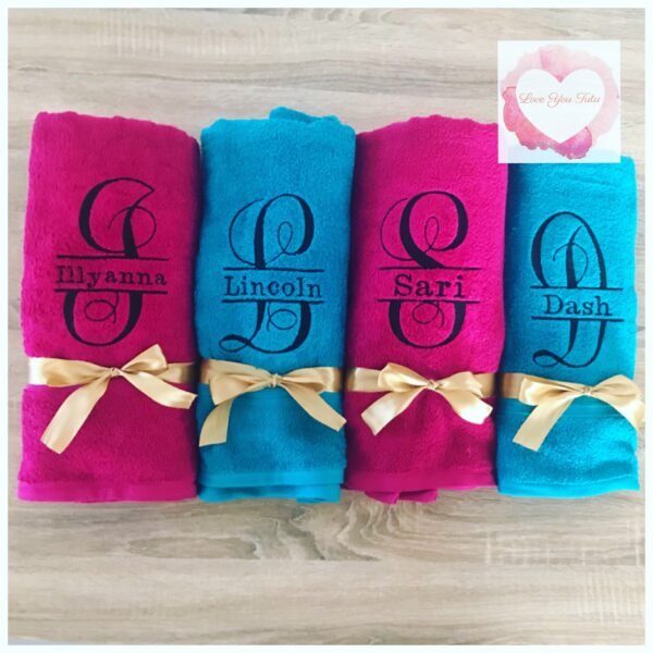 Embroidered split monogrammed towel - Image 2