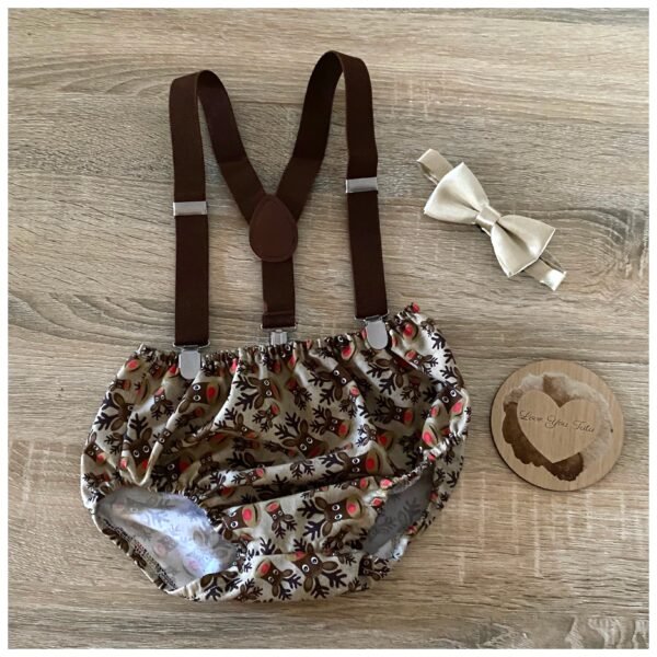 Reindeer Christmas suspender set size 1 -ready to ship - Image 2
