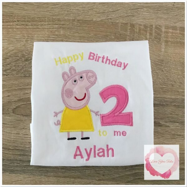 Embroidered Pig Birthday design