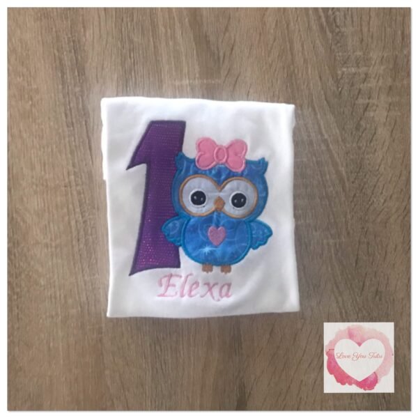 Embroidered Owl numbered design