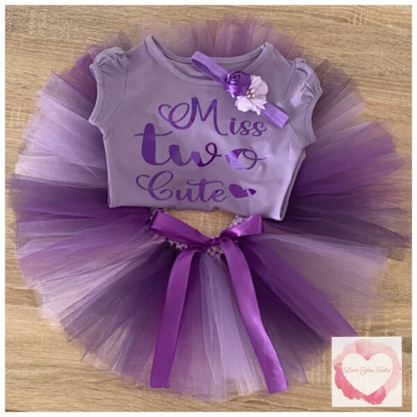 Miss two cute 2nd birthday tutu set size 2- ready to ship